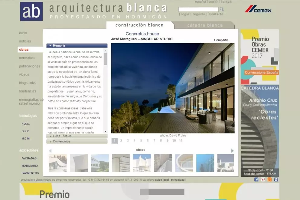 THE CONCRETUS HOUSE IN 'ARQUITECTURA BLANCA' WEBSITE